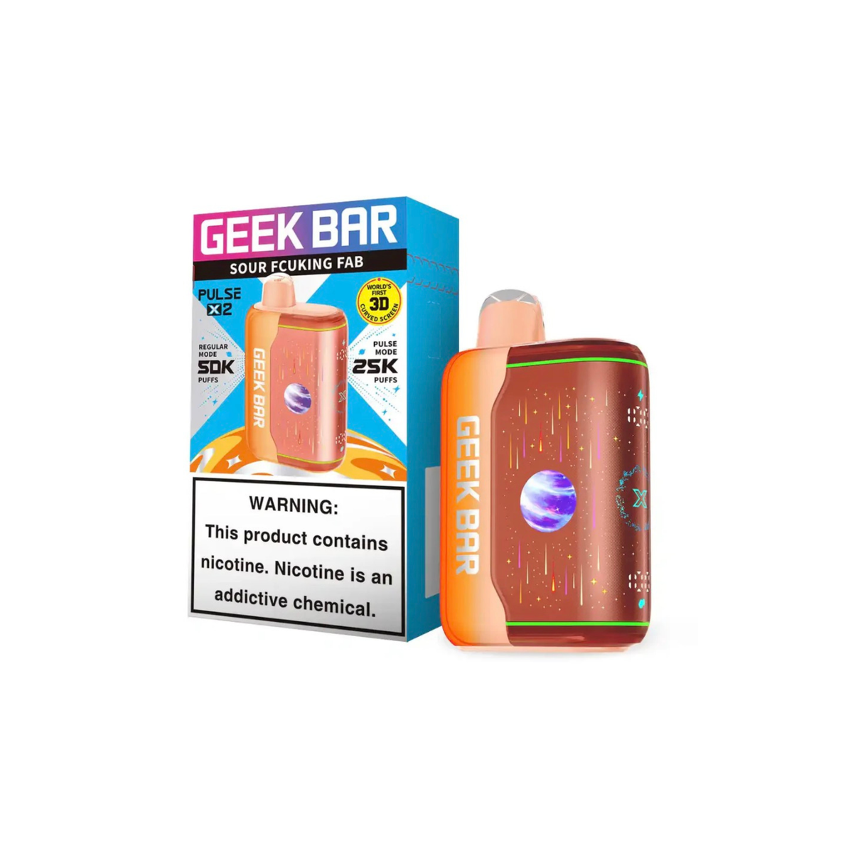 Geek Bar Pulse X 2 50k 5% Disposable Geek Bar Sour Fcuking Fab 50000+ / 5%(50mg)