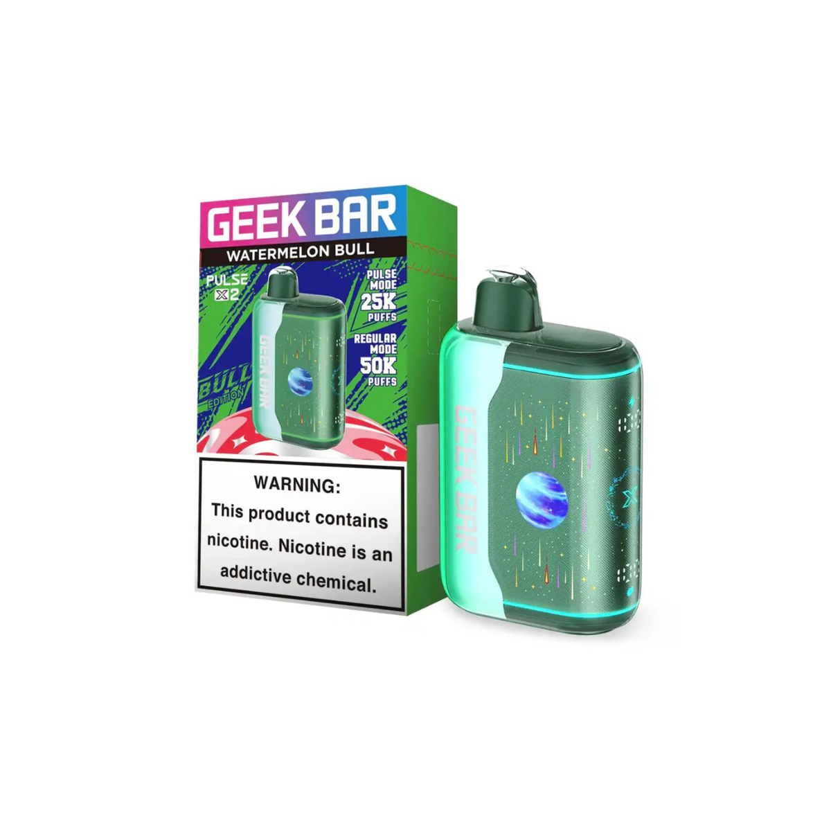 Geek Bar Pulse X 2 50k 5% Disposable Geek Bar Watermelon Bull 50000+ / 5%(50mg)