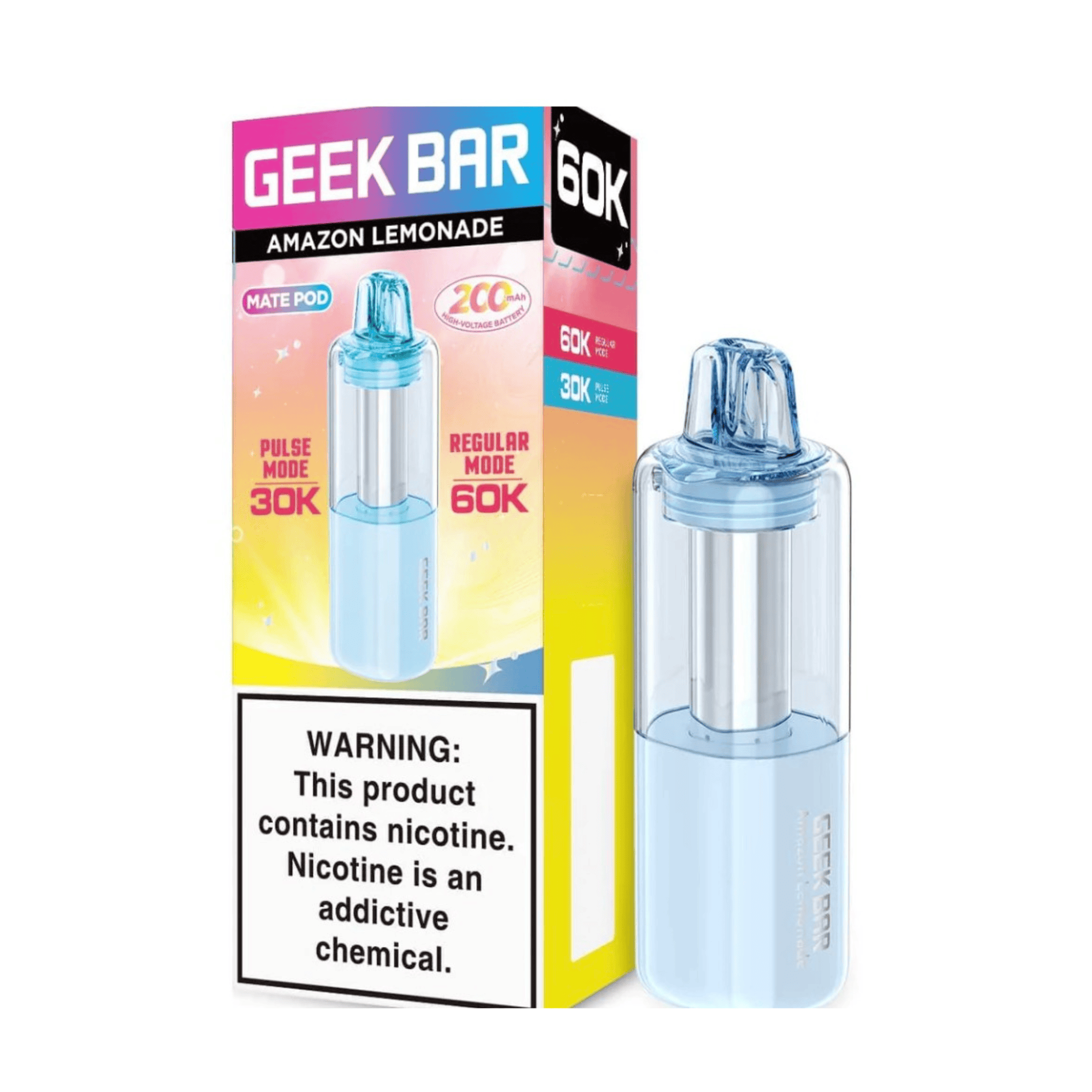 Geek Bar Mate Pod 60000 5% Disposables Geek Bar Amazon Lemonade / 5% (50mg) / 60000+