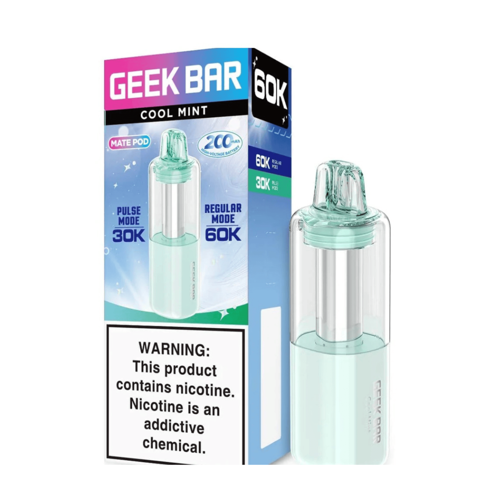 Geek Bar Mate Pod 60000 5% Disposables Geek Bar Cool Mint / 5% (50mg) / 60000+