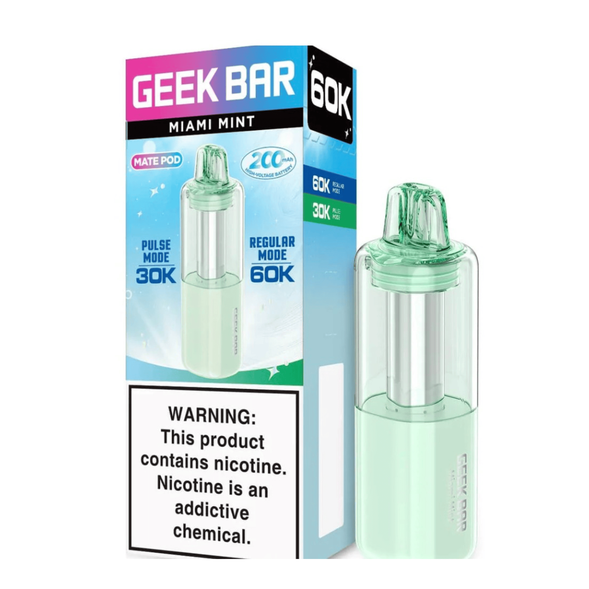 Geek Bar Mate Pod 60000 5% Disposables Geek Bar Miami Mint / 5% (50mg) / 60000+