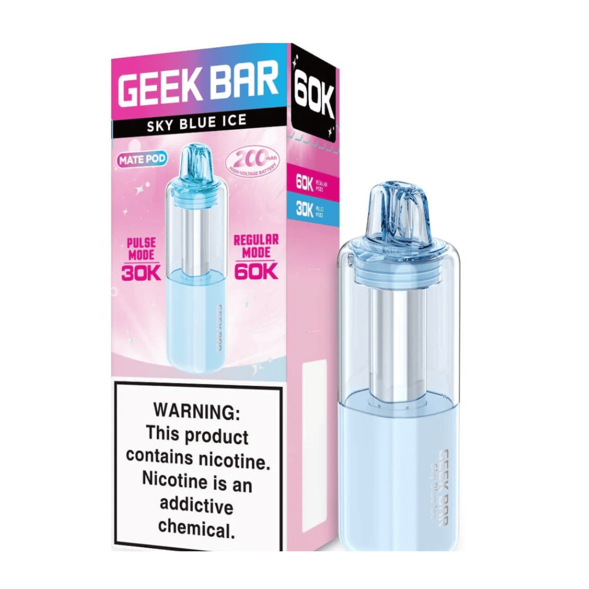 Geek Bar Mate Pod 60000 5% Disposables Geek Bar Sky Blue Ice / 5% (50mg) / 60000+