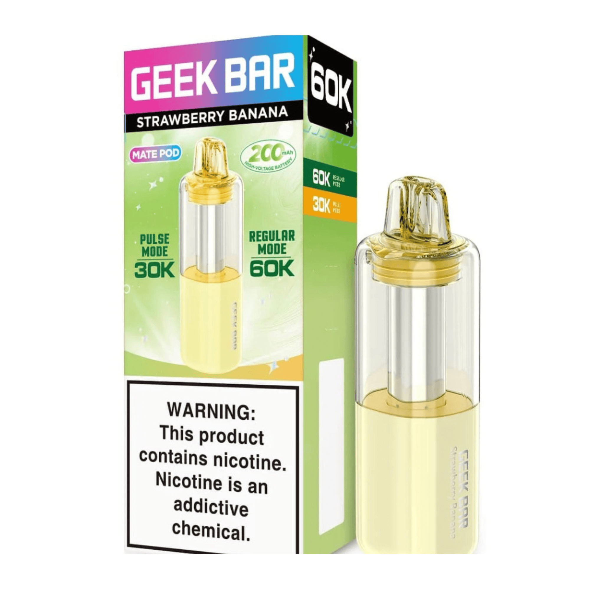 Geek Bar Mate Pod 60000 5% Disposables Geek Bar Strawberry Banana / 5% (50mg) / 60000+