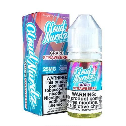 Cloud Nurdz Iced Salt 30mL Cloud Nurdz Nicotine Salt Juice Iced Grape Strawberry / 25mg