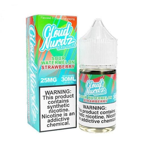 Cloud Nurdz Iced Salt 30mL Cloud Nurdz Nicotine Salt Juice Iced Sour Watermelon Strawberry / 25mg