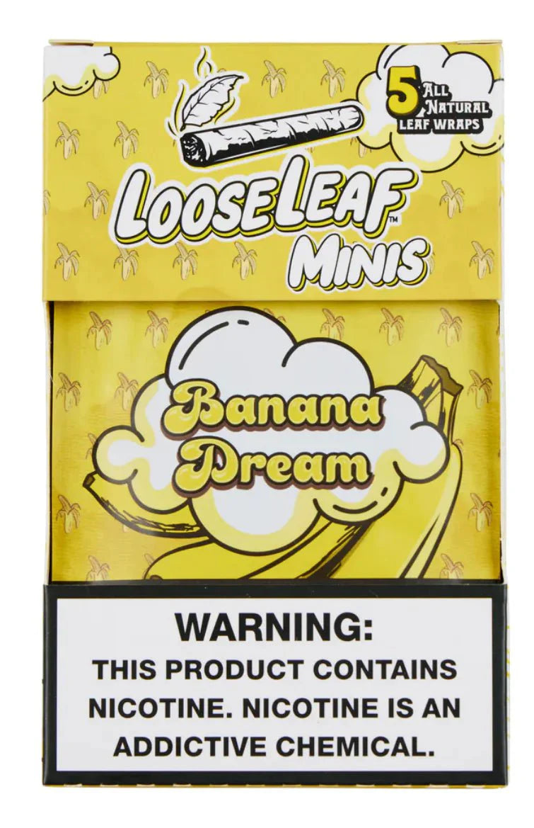 Loose Leaf Mini All Natural Wraps Loose Leaf Smoking Accessories Loose Leaf Minis All Natural Wraps Banana Dream Flavor