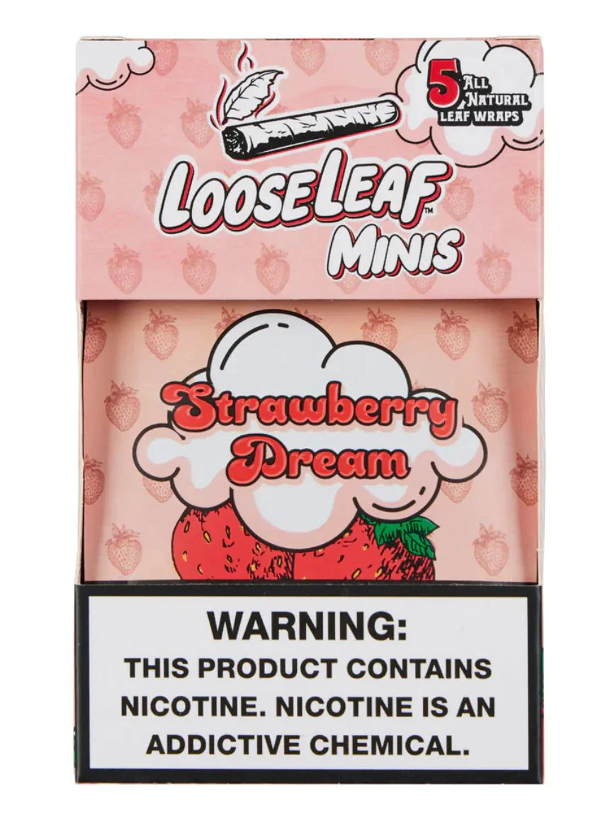 Loose Leaf Mini All Natural Wraps Loose Leaf Smoking Accessories Loose Leaf Minis All Natural Wraps Strawberry Dream Flavor
