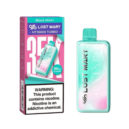 Lost Mary MT35000 Turbo 5% Rechargeable Disposable Lost Mary Disposables Black Mint+ / 35000+ / 5% (50mg)