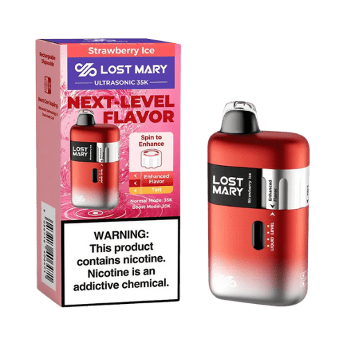 Lost Mary Ultrasonic 35K 5% Rechargeable Disposable Lost Mary Disposables Strawberry Ice / 35000+ / 5% (50mg)