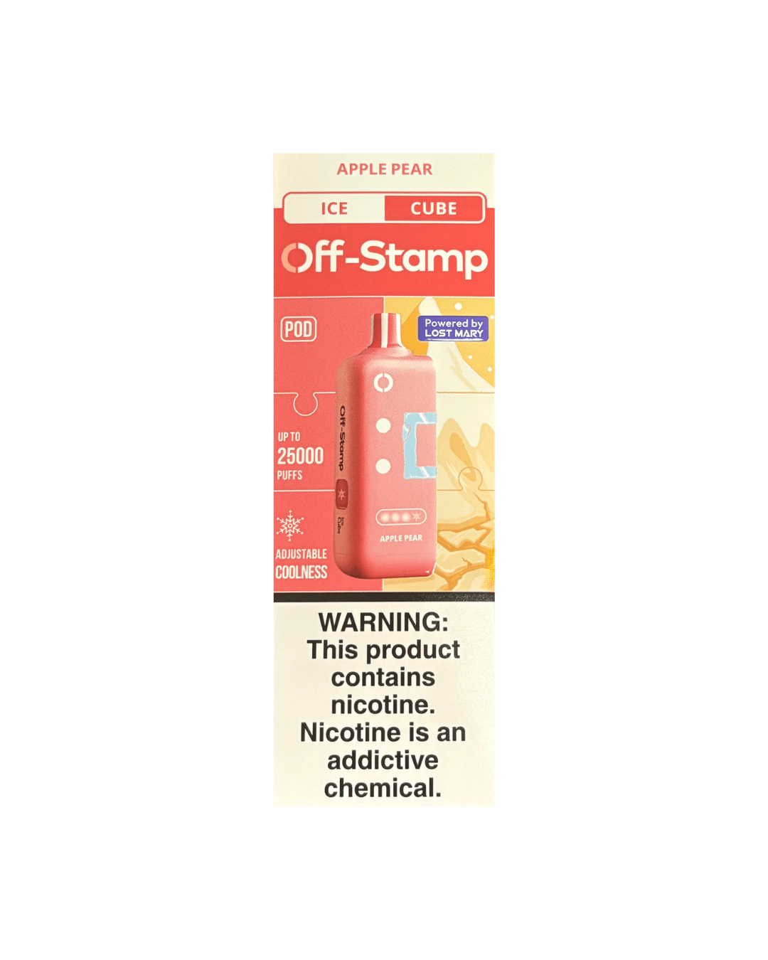 Off-Stamp Ice Cube 25K 5% Disposable Pod Off-Stamp Disposables Apple Pear / 25000+ / 5% (50mg)