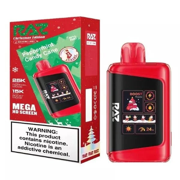 Raz DC25000 5% Raz Disposables Peppermint Candy Cane / 25000+ / 5% (50mg)