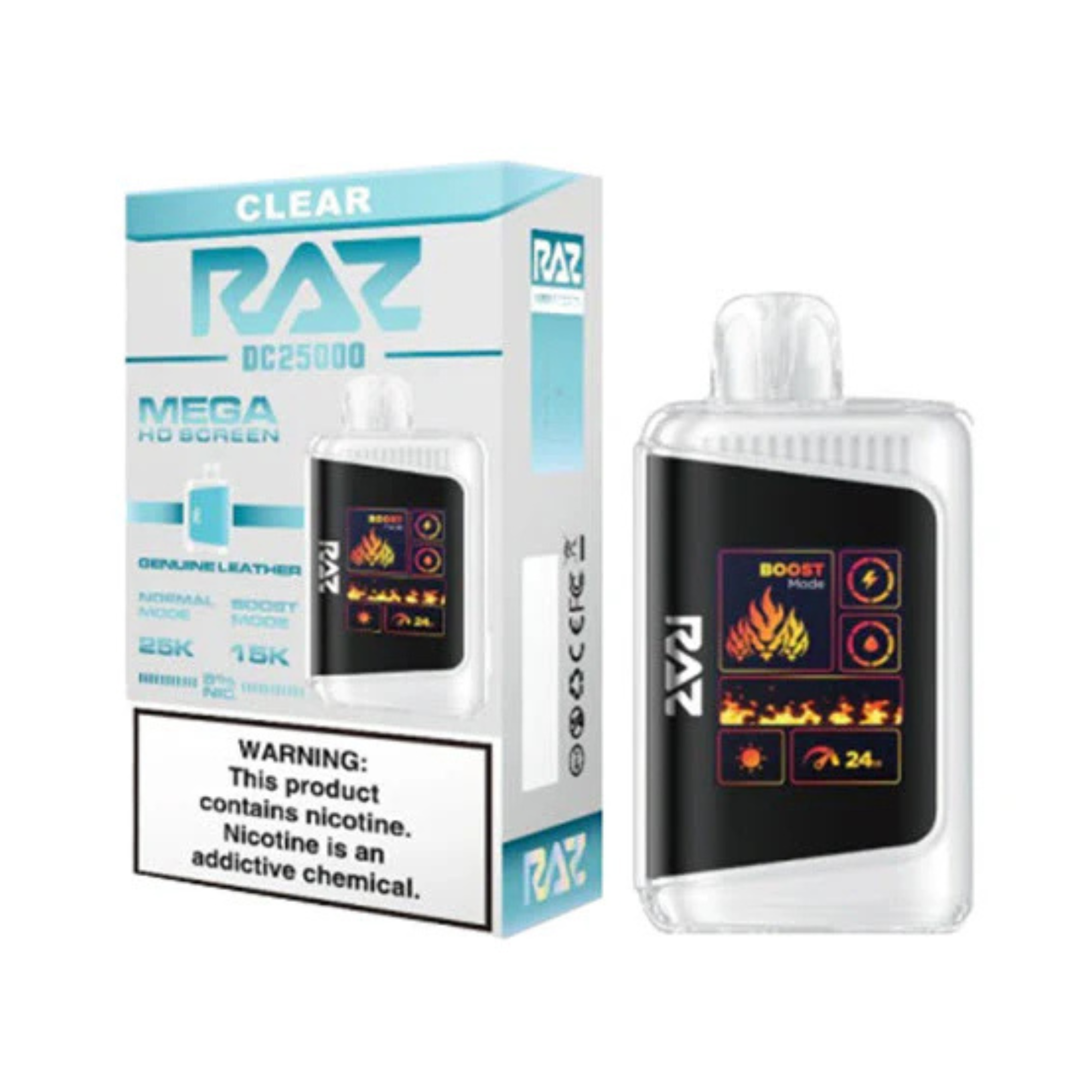 Raz DC25000 Disposable Vape | 25000+ | Clear | 5%(50mg)