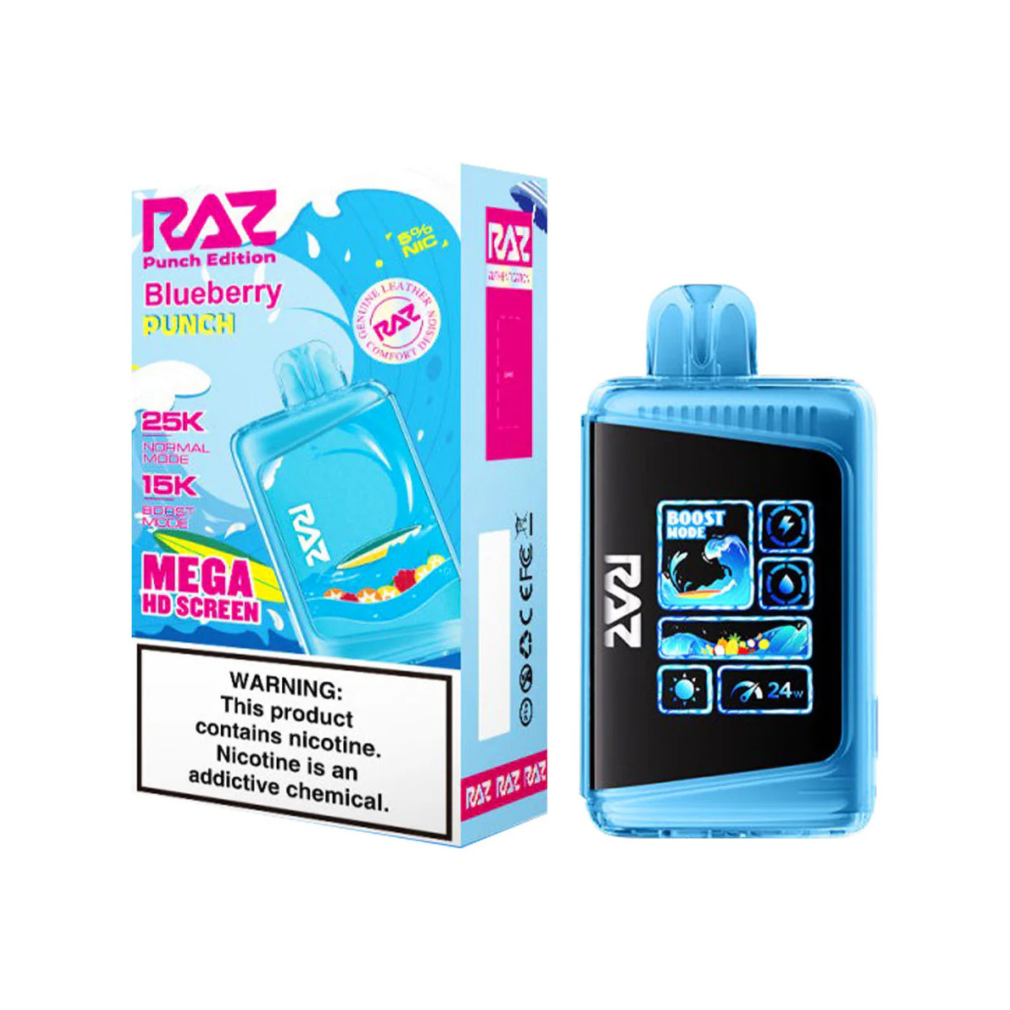 Raz DC25000 Disposable Vape | 25000+ | Blueberry Punch | 5%(50mg)